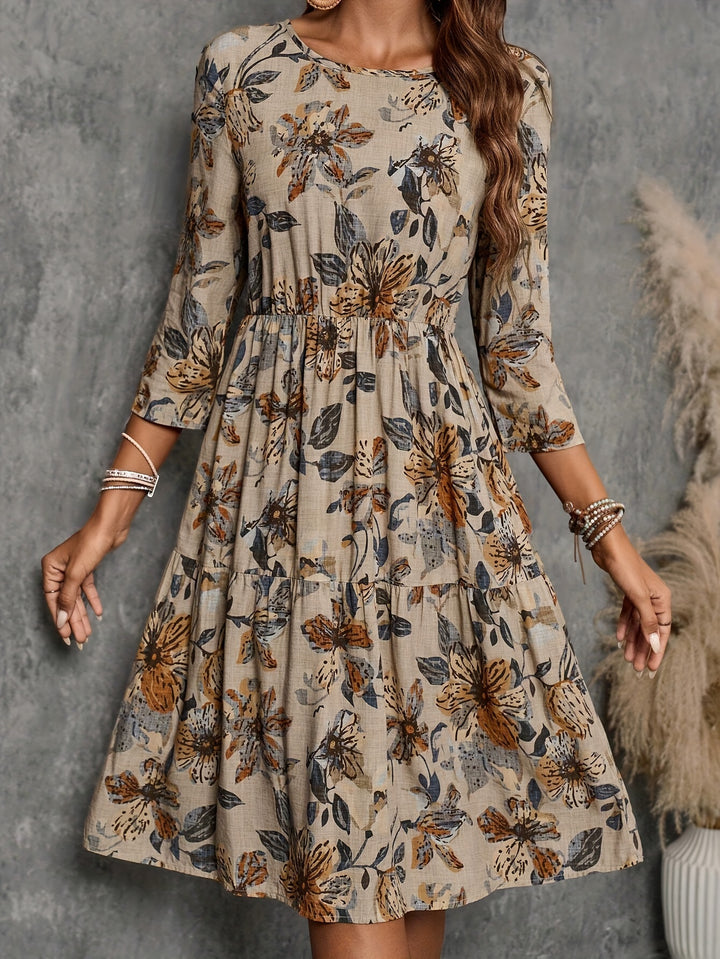 Elise™ | Vintage Floral Tiered Midi Dress