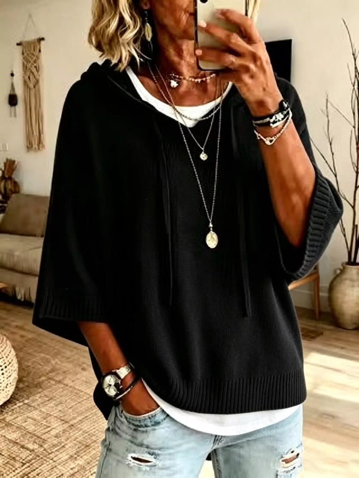 Marielle™ | Relaxed Hooded Knit Poncho