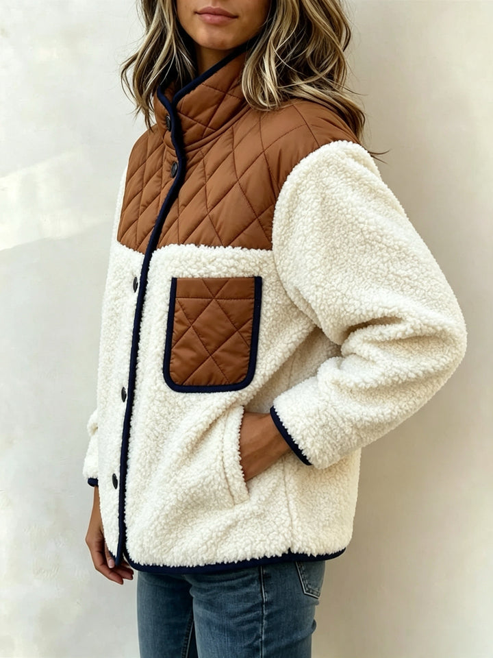 Maribel™ | Quilted Sherpa Patchwork Jacket