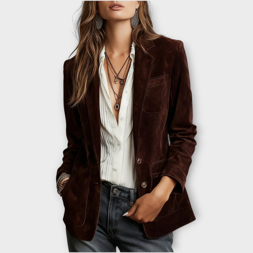 Valerie™ | Vintage Suede Leather Blazer