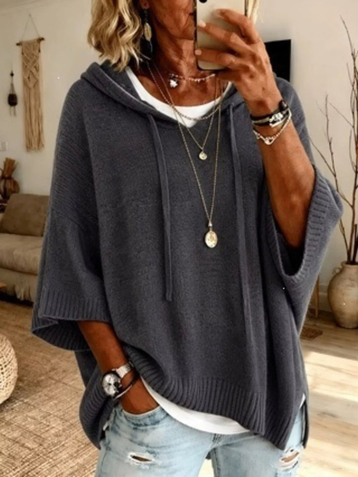 Marielle™ | Relaxed Hooded Knit Poncho