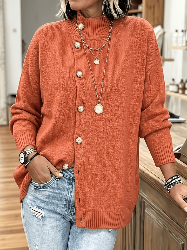 Estelle™ | Pearl-Button Relaxed Knit Cardigan