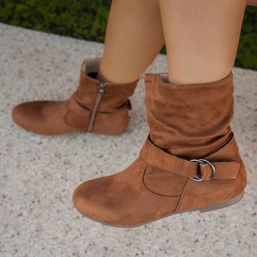 Mavis™ | Buckle-Detail Comfort Ankle Boots