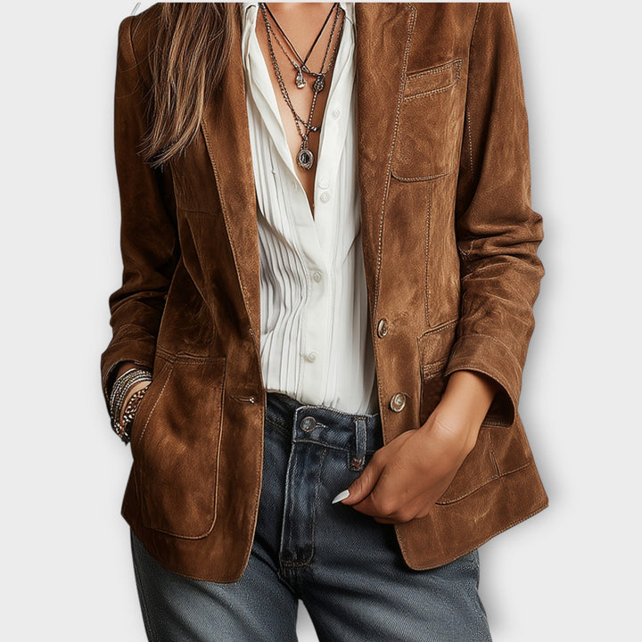 Valerie™ | Vintage Suede Leather Blazer