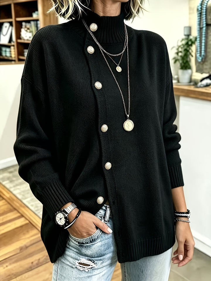 Estelle™ | Pearl-Button Relaxed Knit Cardigan