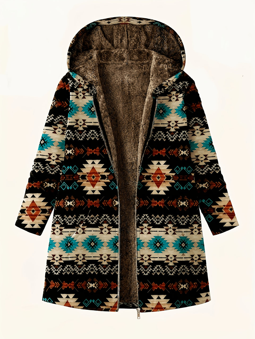 Marissa™ | Southwestern Fleece-Lined Hooded Coat