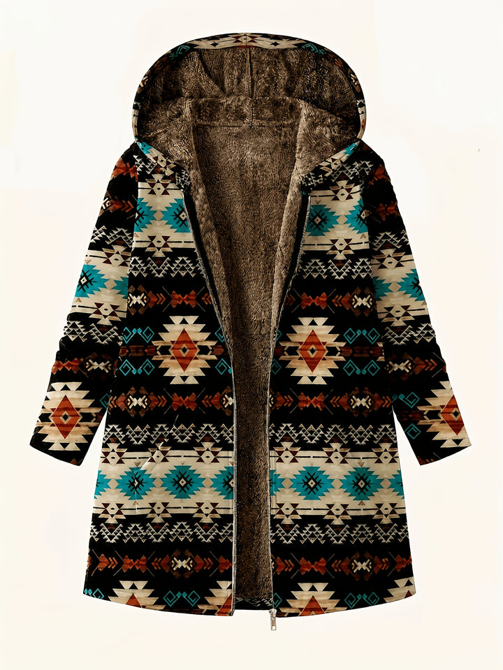 Marissa™ | Southwestern Fleece-Lined Hooded Coat