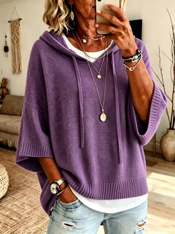 Marielle™ | Relaxed Hooded Knit Poncho