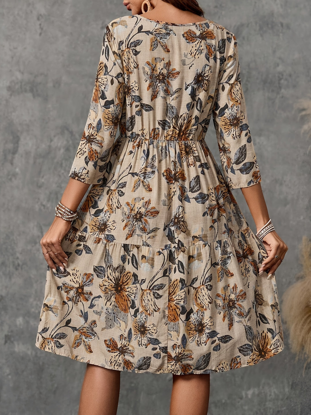 Elise™ | Vintage Floral Tiered Midi Dress