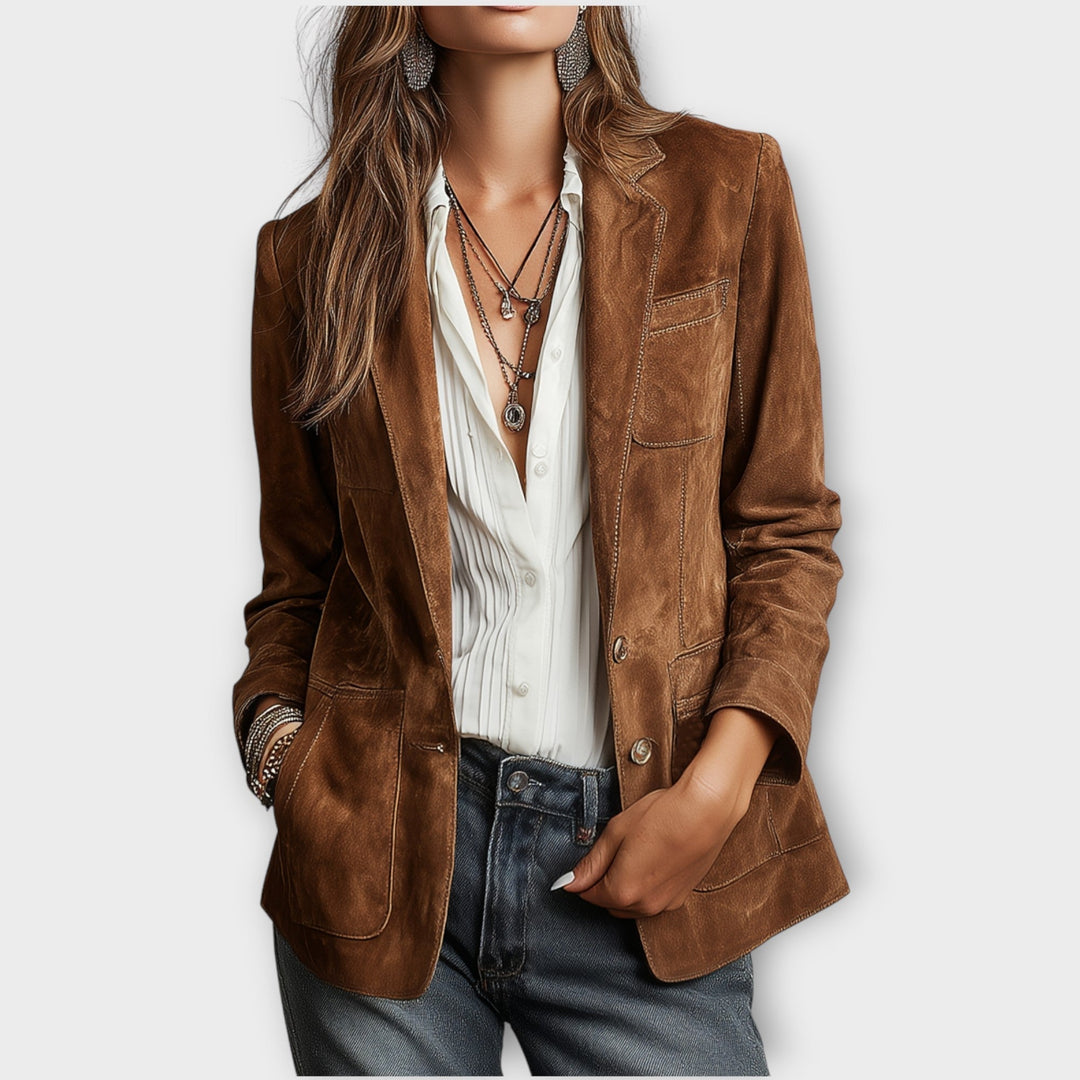 Valerie™ | Vintage Suede Leather Blazer