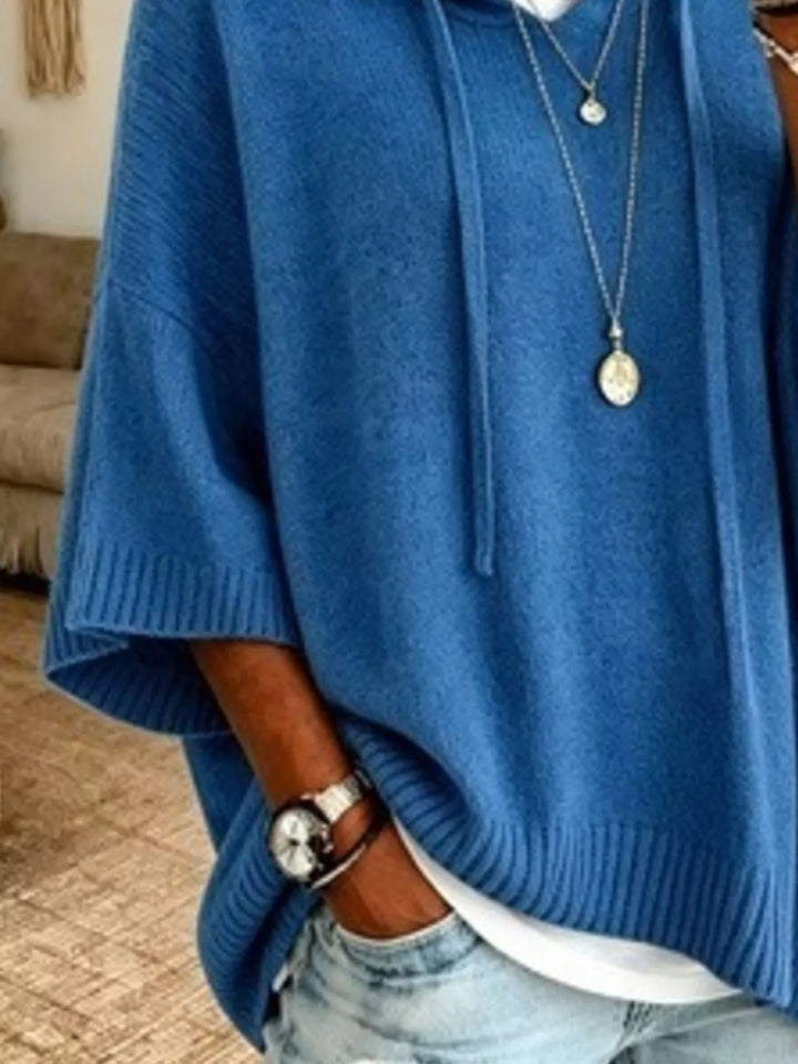 Marielle™ | Relaxed Hooded Knit Poncho
