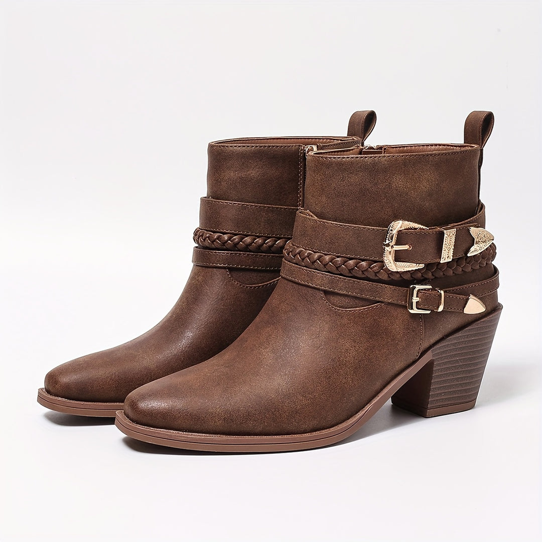 Cecilia™ | Buckle-Detail Heeled Ankle Boots