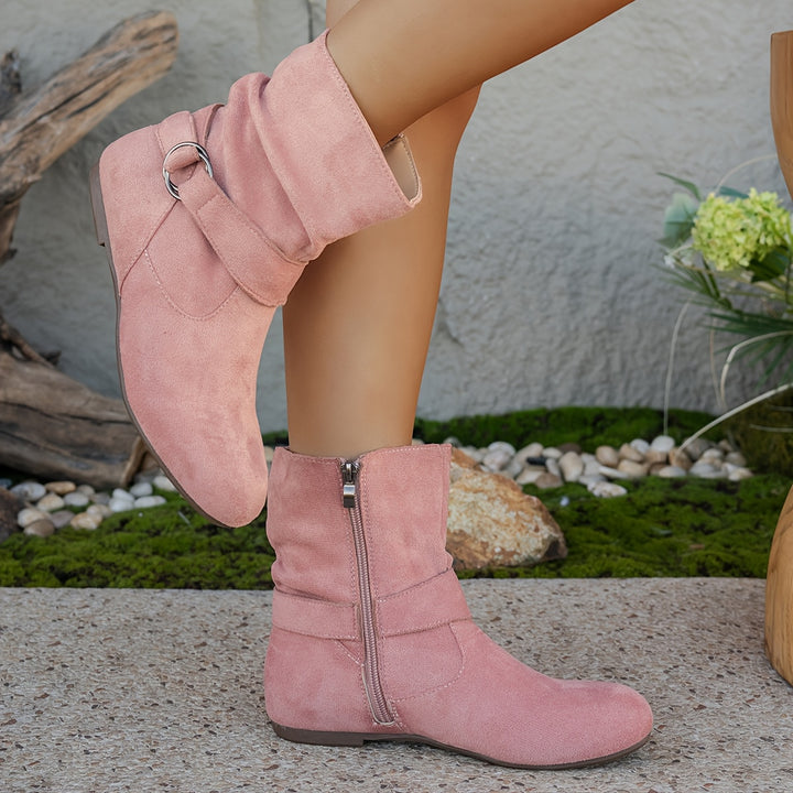 Mavis™ | Buckle-Detail Comfort Ankle Boots