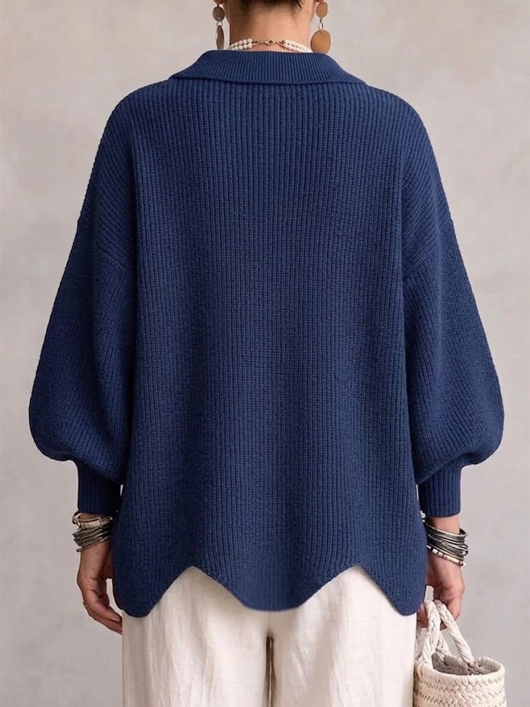 Eleanor™ | Oversized Gold-Button Knit Cardigan