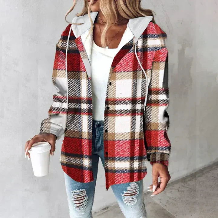 Elise™ | Cozy Plaid Hooded Shacket