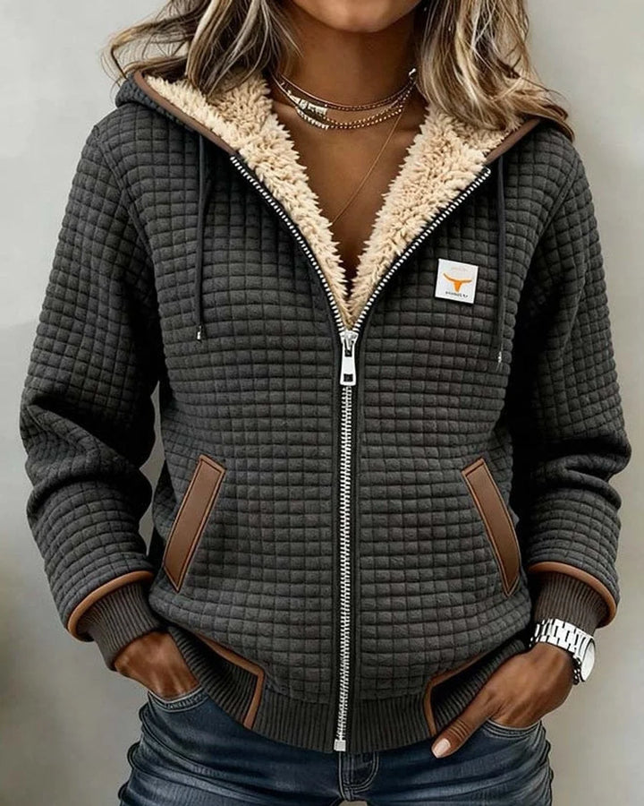 Elaine™ | Sherpa-Lined Quilted Hooded Jacket